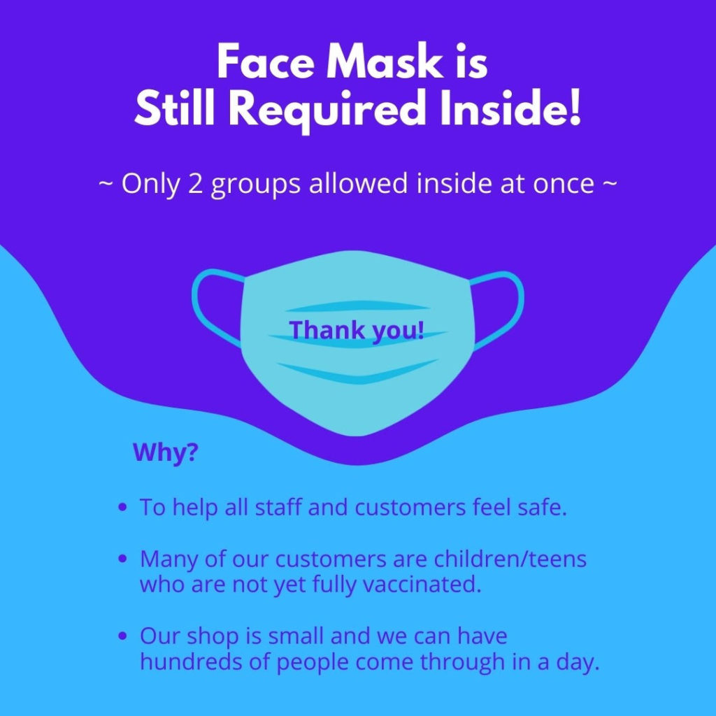 Truly's Mask Policy: Face Mask is still required inside the store